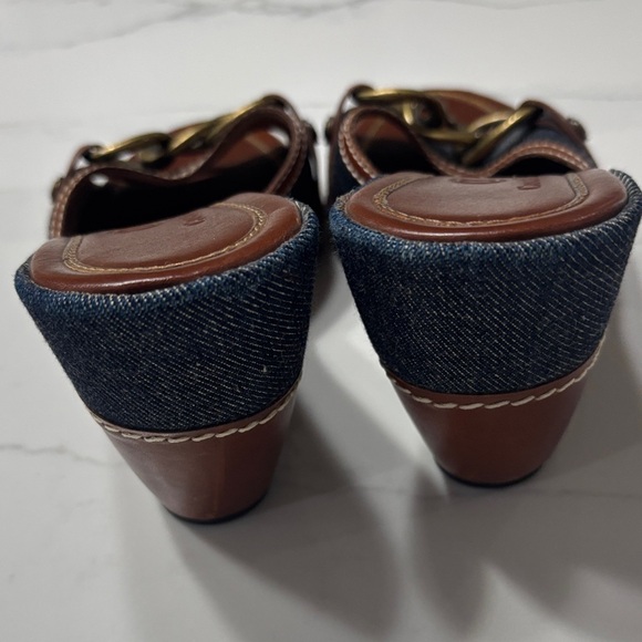 Cole Haan Women's Brown and Black Mules with Gold Accents - Picture 3 of 11